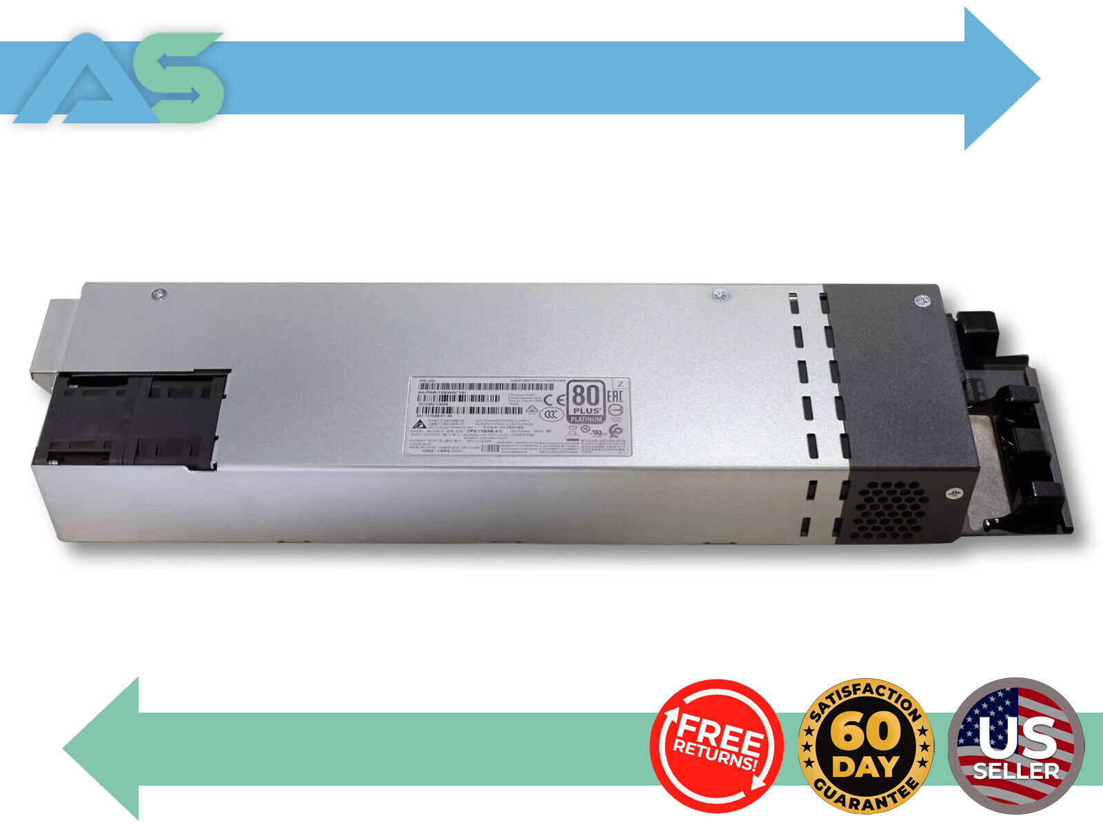 NOB Cisco Meraki MS390 1100W AC Power Supply MA-PWR-1100WAC 80 Plus Platinum