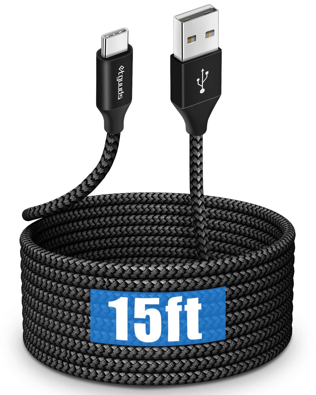 etguuds Long USB C Cable, 15ft to C Cable Fast Charger 15ft, Black