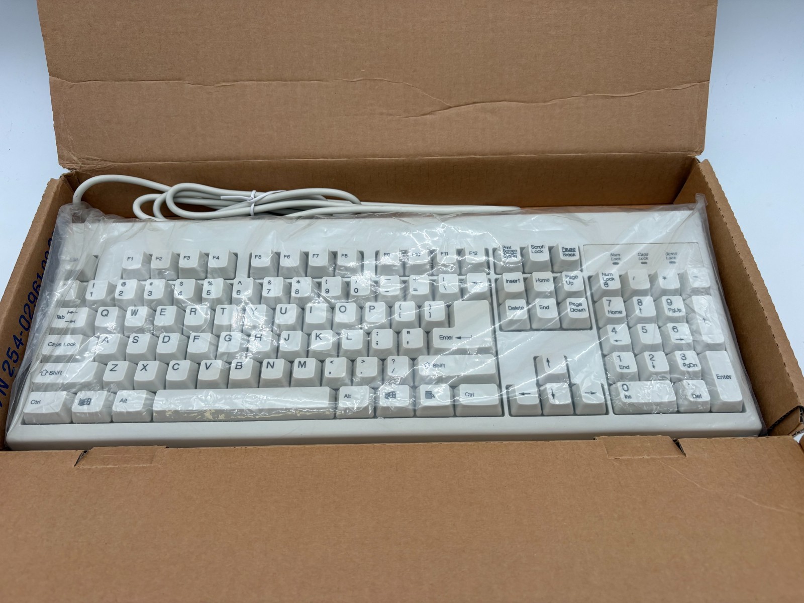 Vintage Chicony KB-2961 PS/2 Keyboard - Beige w Tactile Keys New Old Stock (NOS)