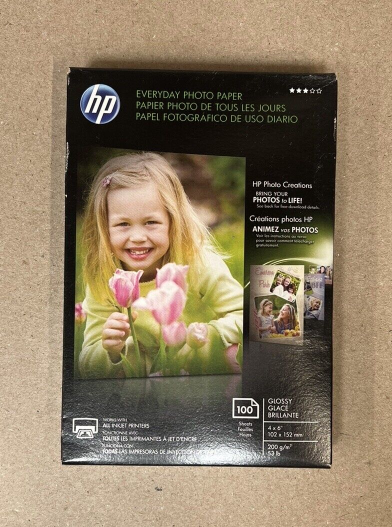 HP Genuine Everyday Photo Printer Paper 100 Sheets 4