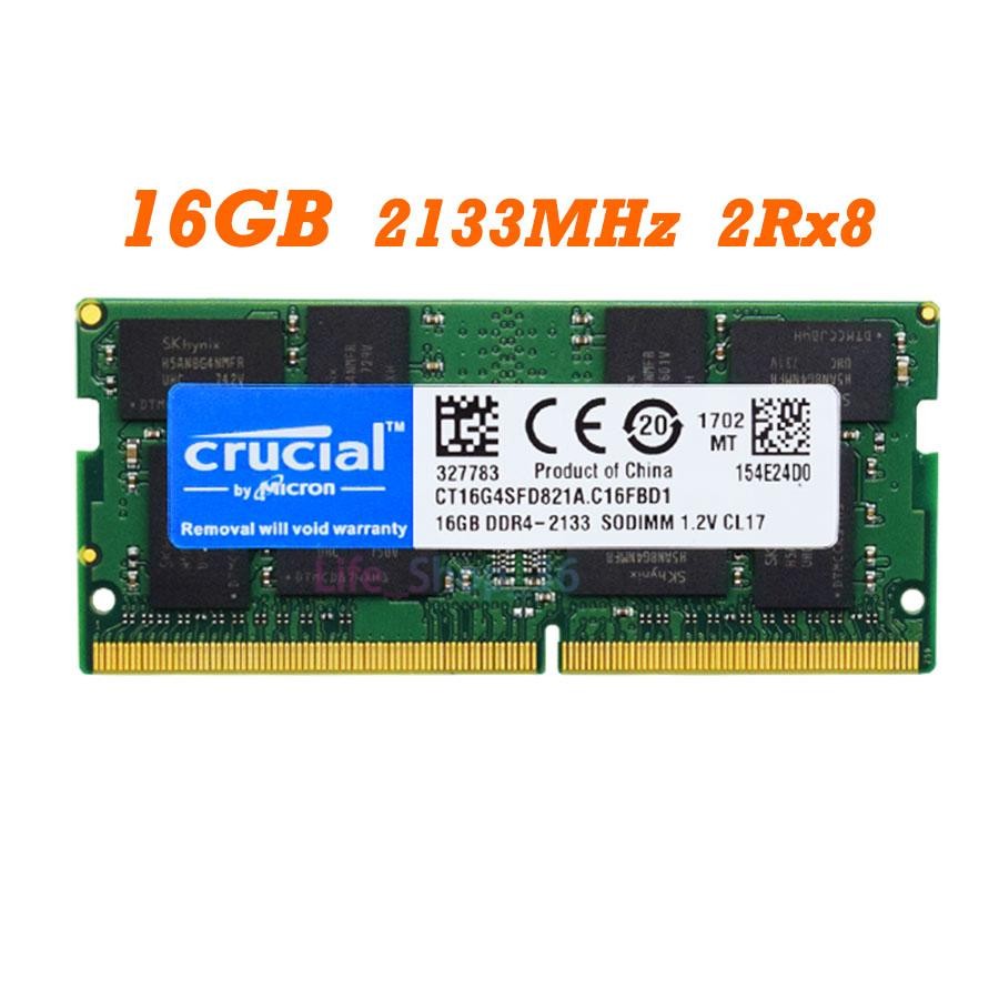 Crucial 16GB DDR4 2133 2400 2666 3200 MHz SO-DIMM 260-Pin Laptop Memory x1 / x2
