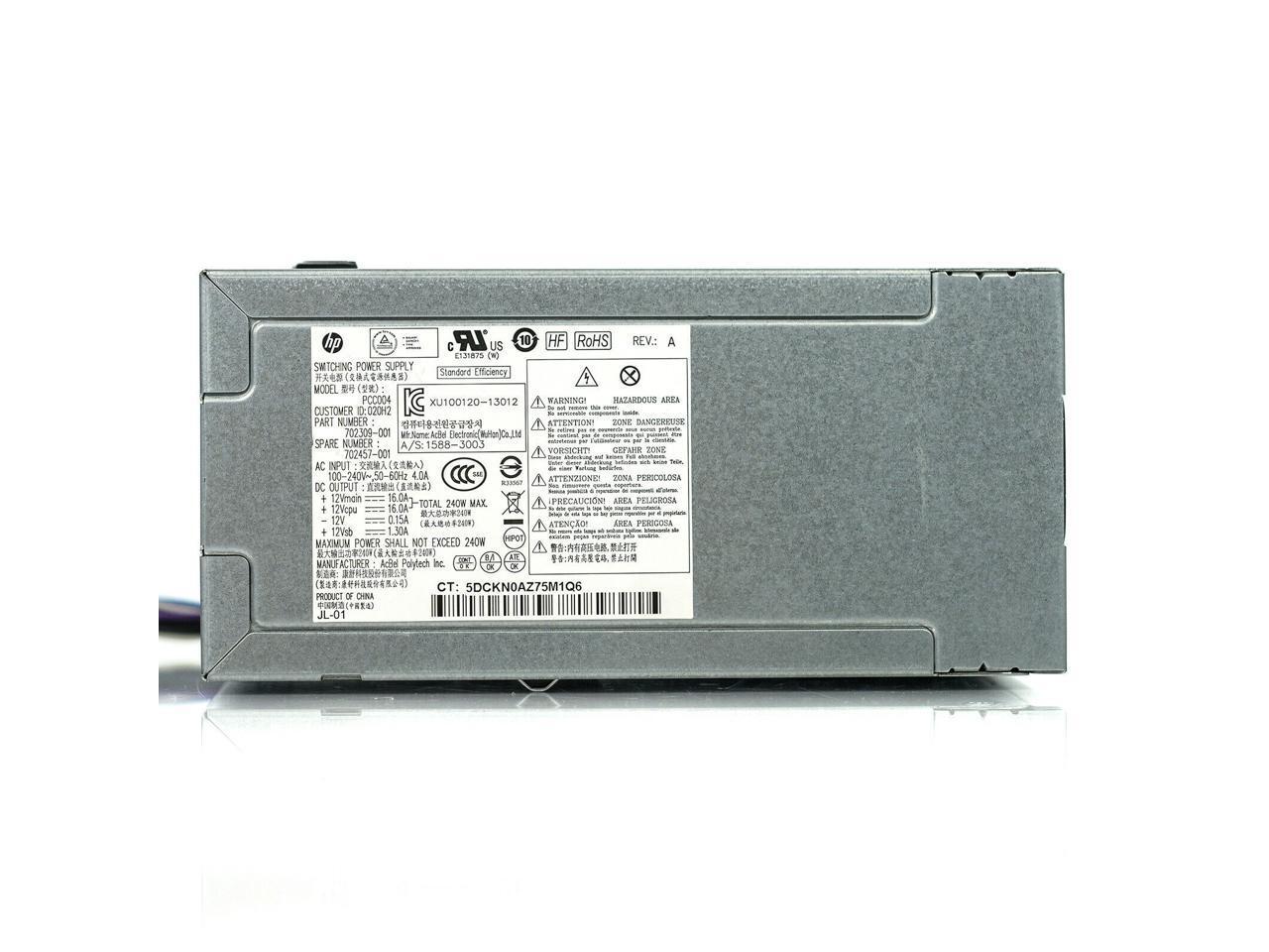👍 HP Z240 SFF 240W Power Supply, 751884-001, 702307-0, D12-240P2A US SELLER