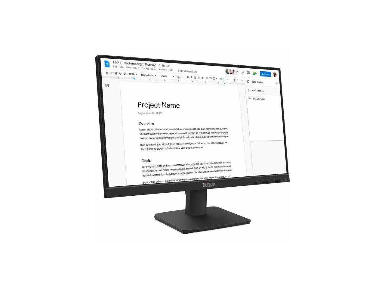 Lenovo ThinkVision S22-4e 22" Class Full HD LED Monitor - 16:9 - Raven Black - 2