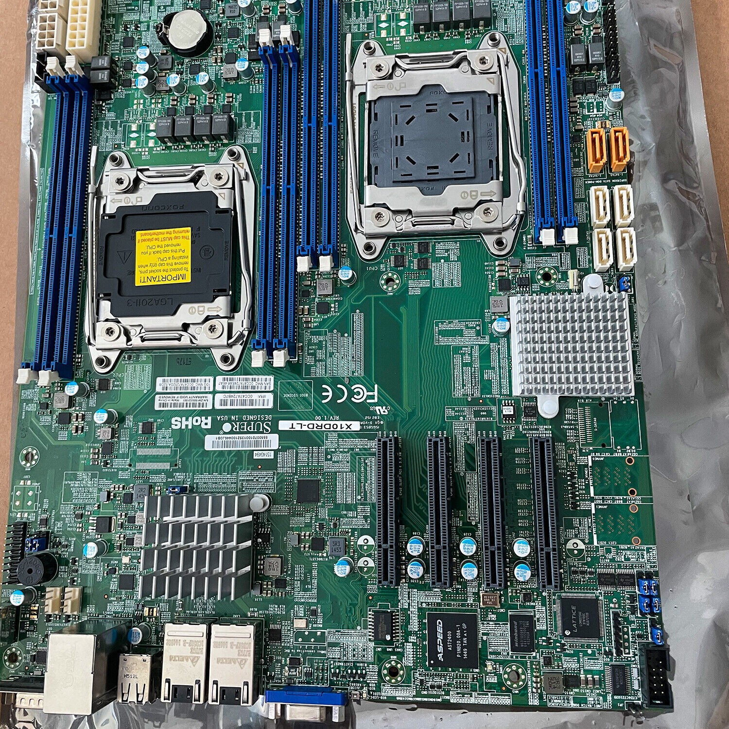 Supermicro X10DRD-LT Motherboard E-ATX Dual Socket R3 (LGA 2011).
