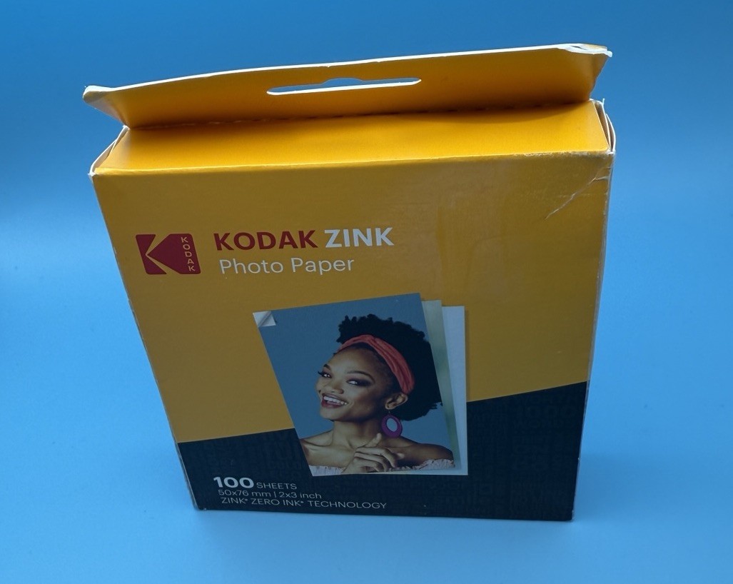 New Kodak Zink Photo Paper 2X3 Inch 100 Sheets Zero Ink Technology RODZ2X3100