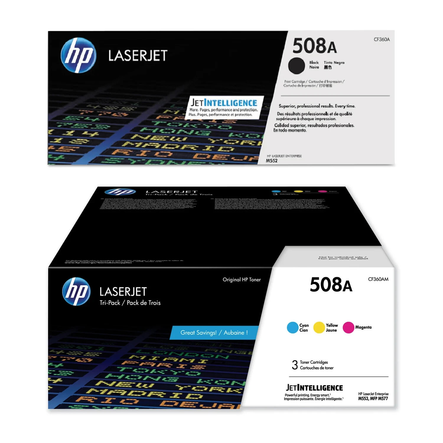 HP Genuine 508A Toners Brand NEW Set of 4 CF360A CF361A CF362A CF363A Unsealed