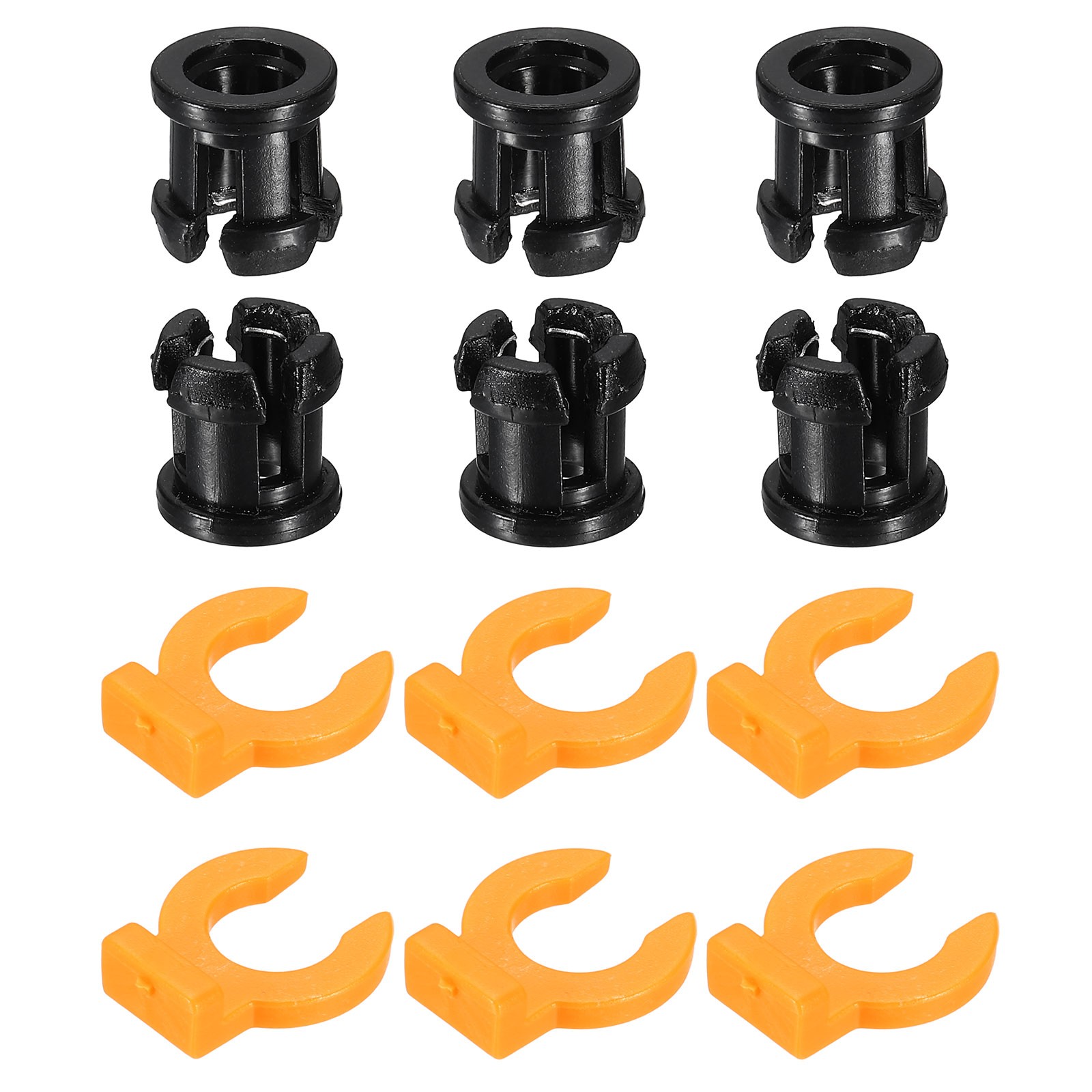 6 Set 3D Printer Tube Coupler Set Joint Connector 7.5mm OD x 4mm ID Black/Orange