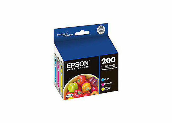 Set of 3 NEW Epson 200 Ink Cartridges GENUINE T200520