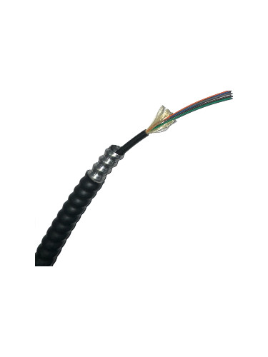 6 Strand 50um OM3 MMF AIA Armored Indoor/Outdoor PLENUM Fiber Optic Cable 1500ft