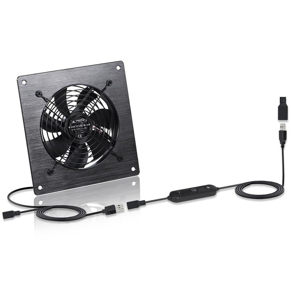 USB 120MM Cabinet Fan 5V Quiet Cooling Fan DC 12V IPX5 Waterproof Fan System ...