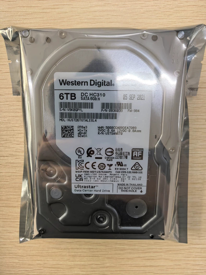 3.5" 6T for Western Digital HUS726T6TALE6L4 SATA 6Gb/s HC310 HDD Hard Drive
