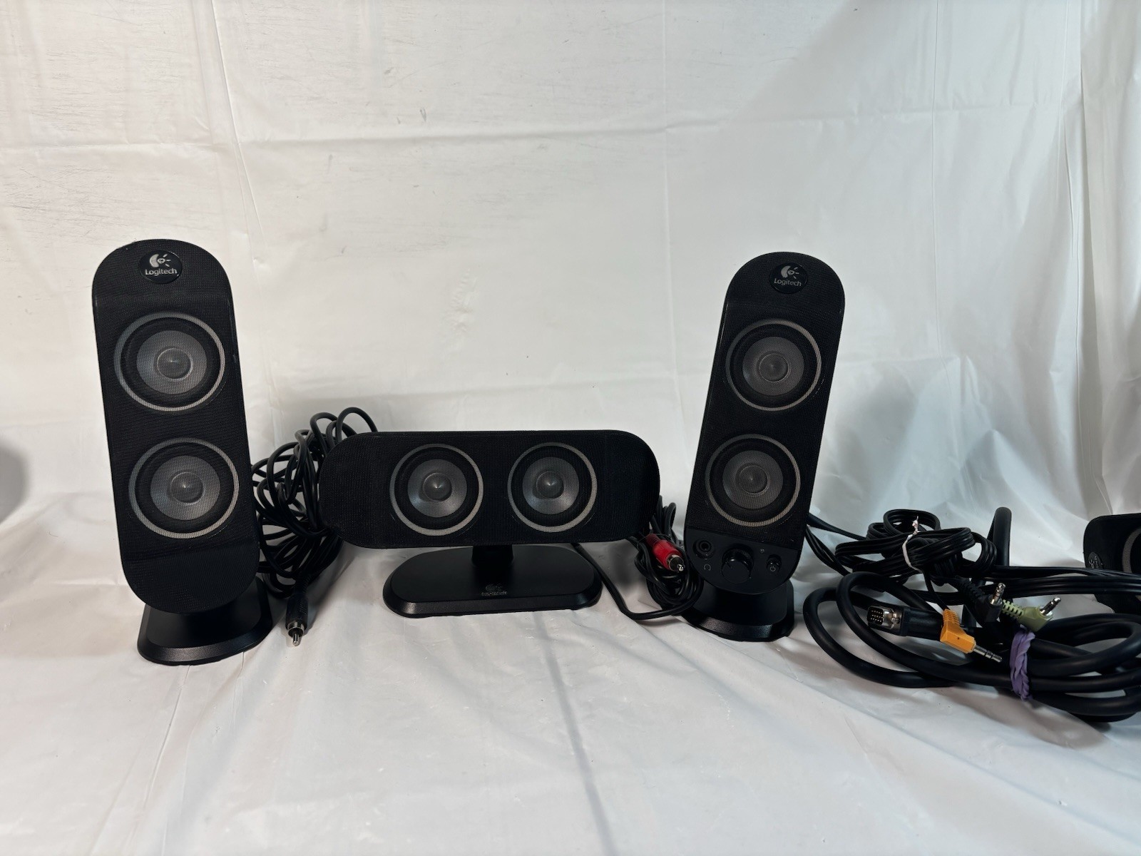 Set Of 3 Logitech X-530 Speaker System Replacement  REAR & CENTER Speaker Used