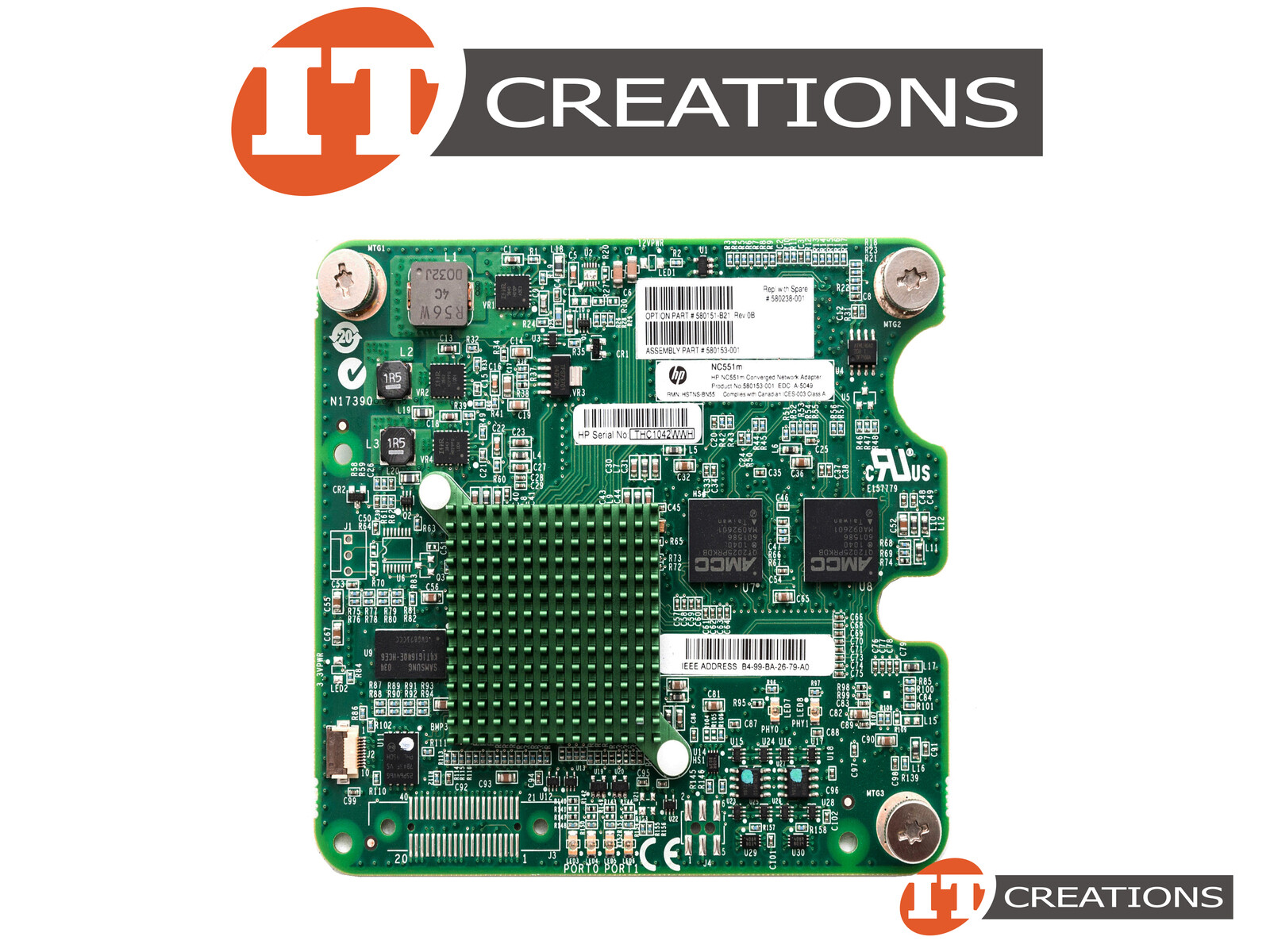 HP FLEXFABRIC NC551M CNA 10GB/S 2-PORT MEZZANINE CARD - EMULEX BE2 580153-001