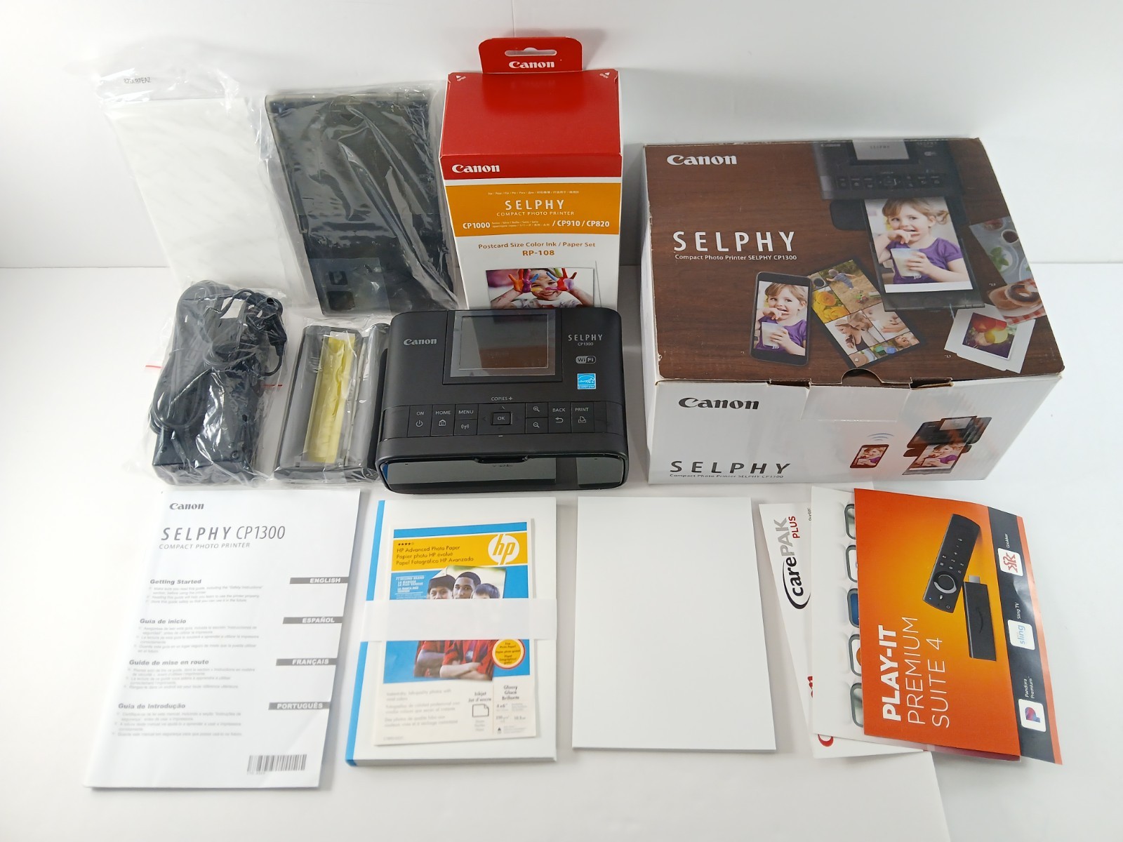 Canon SELPHY CP1300 Compact Wi-Fi Wireless 4x6 Dye Sub Photo Printer + Ink Paper