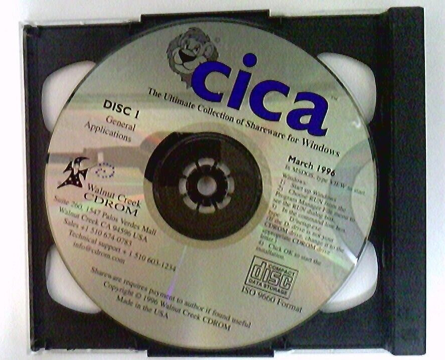 CICA~Ultimate Collection of Shareware for Windows~2 CDs~March 1996~Walnut Creek