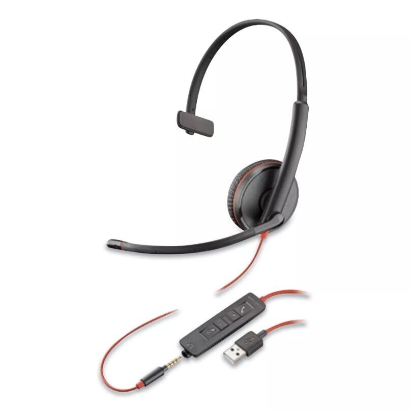New Plantronics Blackwire 3215 USB-A Headset On-Ear Mono Headset Wired Sealed