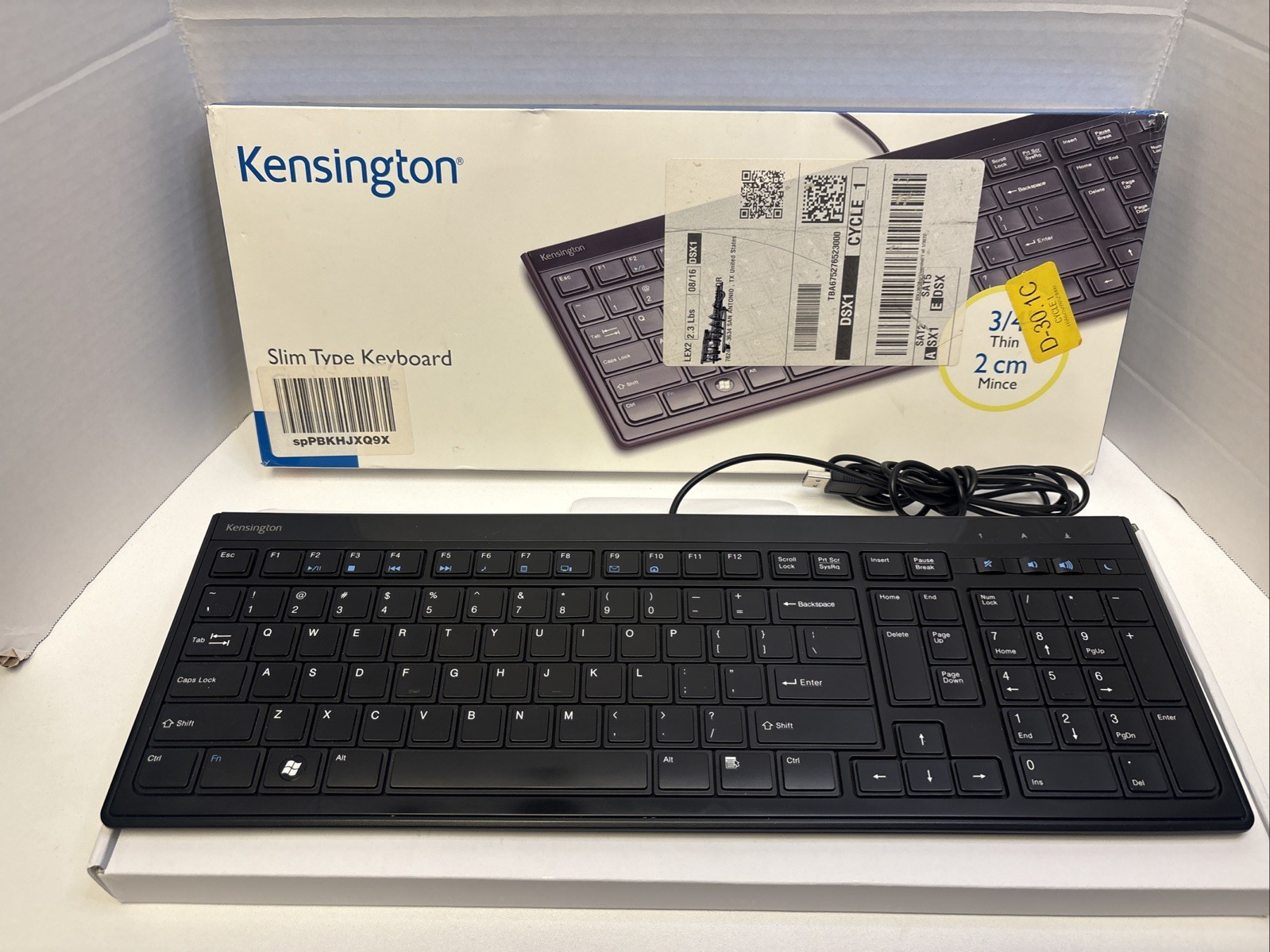 Kensington Keyboard - USB Interface - 3/4" Slim Type - Black - New in OEM Box