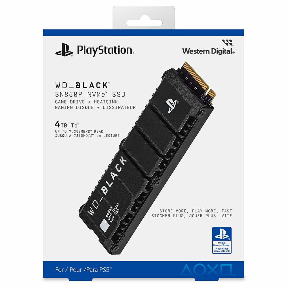 Western Digital WD_BLACK SN850P 4TB NVMe M.2 SSD Heatsink for PS5 7300MB/s