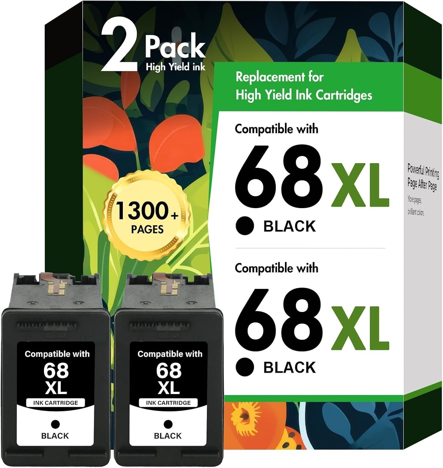 68XL 68 Ink Cartridges Black Combo Pack Compatible for HP68 68 XL 68 Ink Cartrid