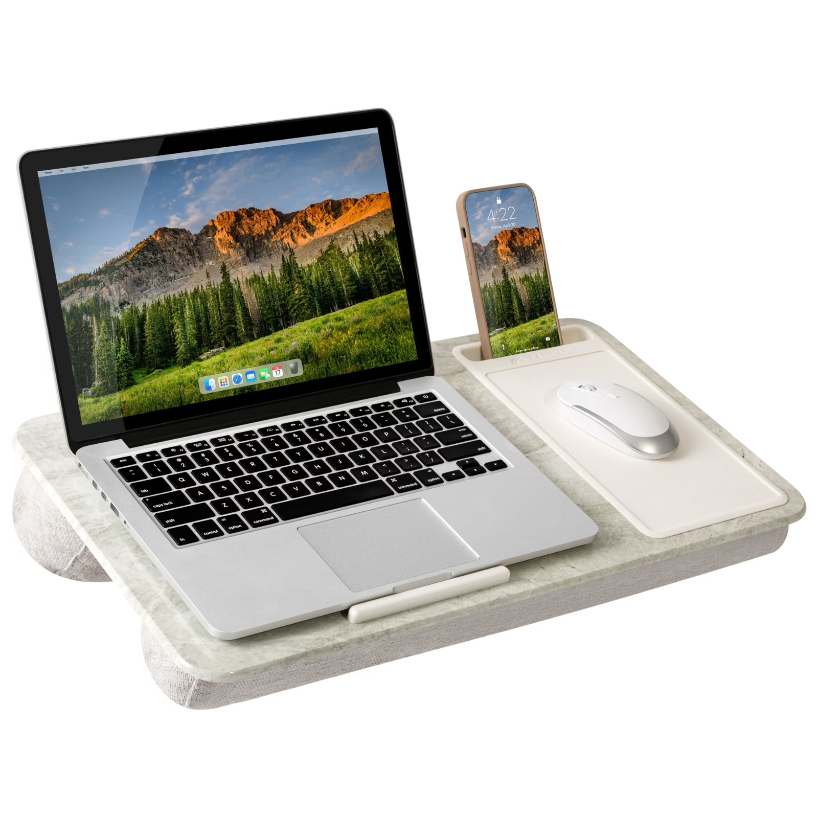 LapGear Taj Mahal Marble Lap Desk for Laptop Stand Tray Phone Slot New