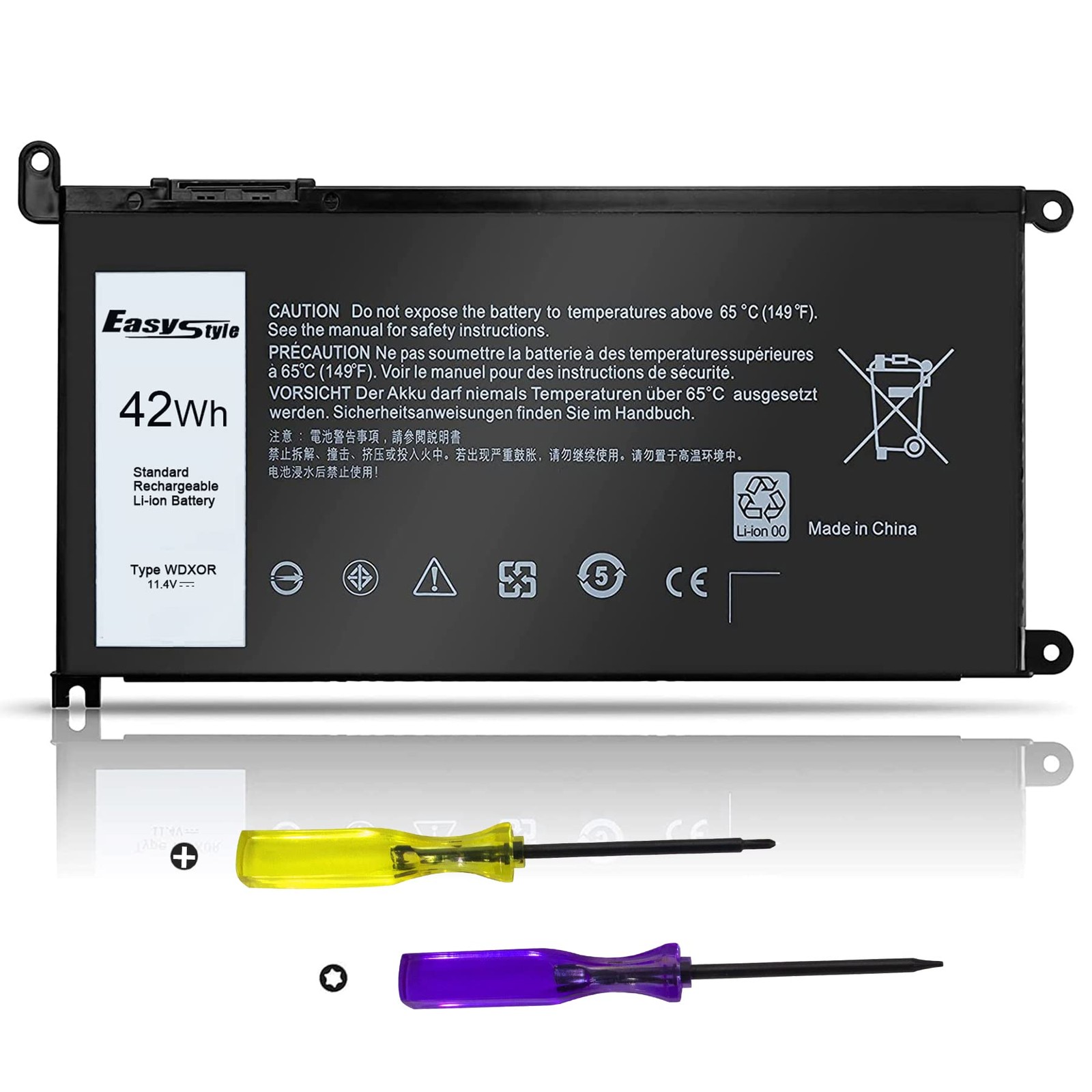 Easy Style 42Wh Wdx0R Replacement Laptop Battery For Dell Inspiron 13 15 5000