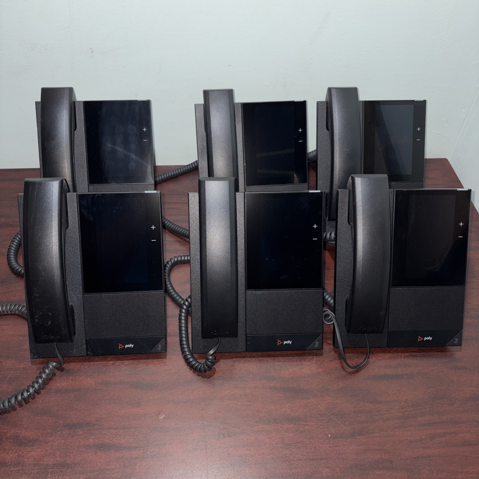 Lot of 6 Polycom CCX 500 OpenSIP VoIP Phone Black 2200-49720-001 No Power Supply