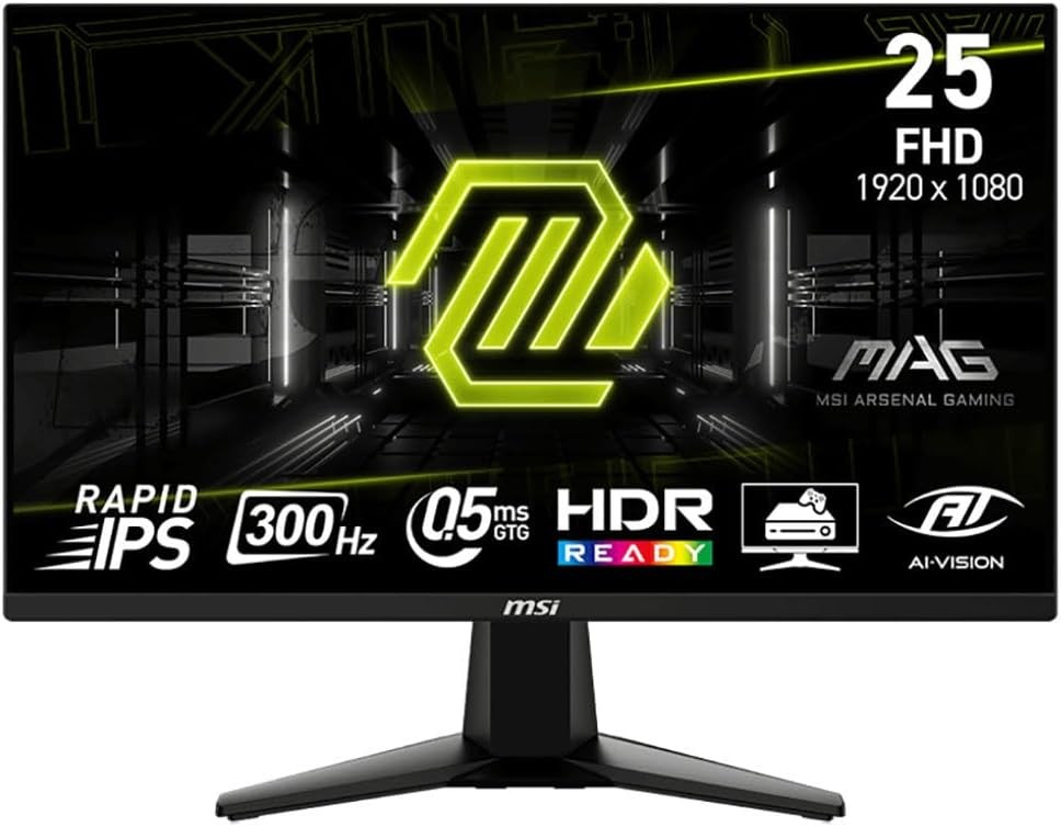 MSI MAG 255XF 25" 1920x1080 FHD 300Hz 0.5ms Gaming LCD IPS Monitor MAG255XF
