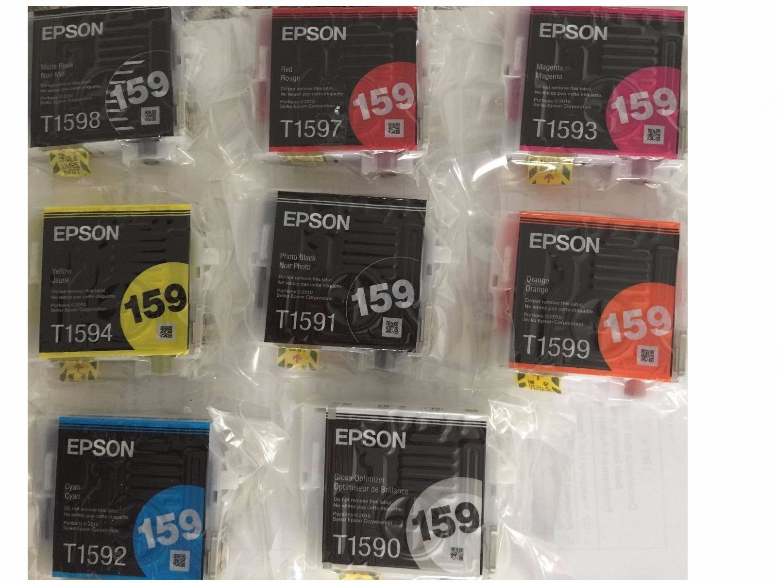 8 Genuine Epson R2000 T159 ink set 159 all colors