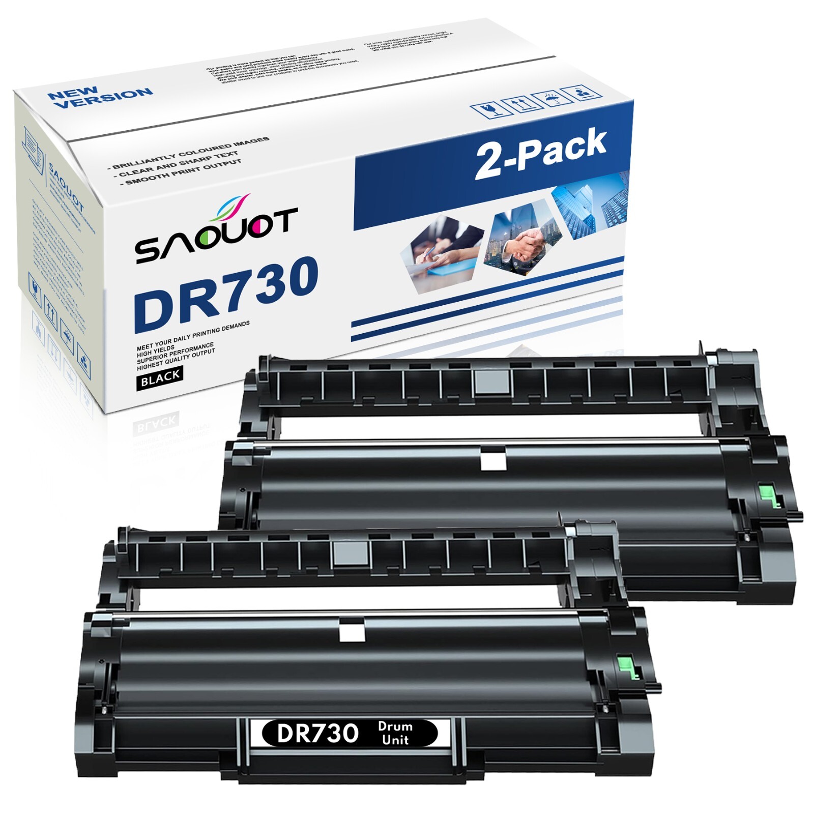 2 Pack DR730 Drum Unit DR-730 Replacement for Brother Black HL-L2395DW L2390DW