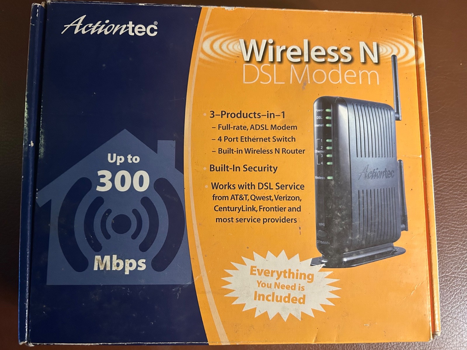ACTIONTEC 300Mbps Wireless N DSL Modem/Router Model GT784WN-01 OPEN BOX ?