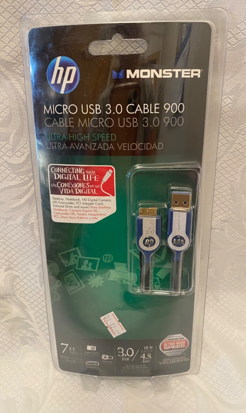 HP Monster Micro USB 3.0 Cable 900 Ultra High Speed 7 ft Cable **NEW**