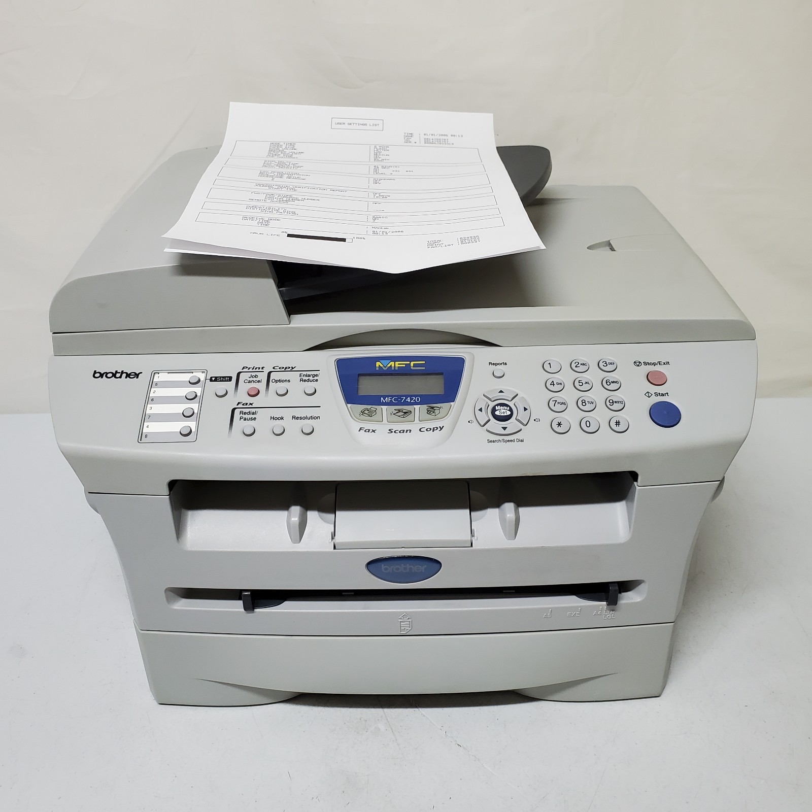 Brother MFC-7420 Black & White Laser Printer NO TONER/DRUM AS IS SEE INFO USB