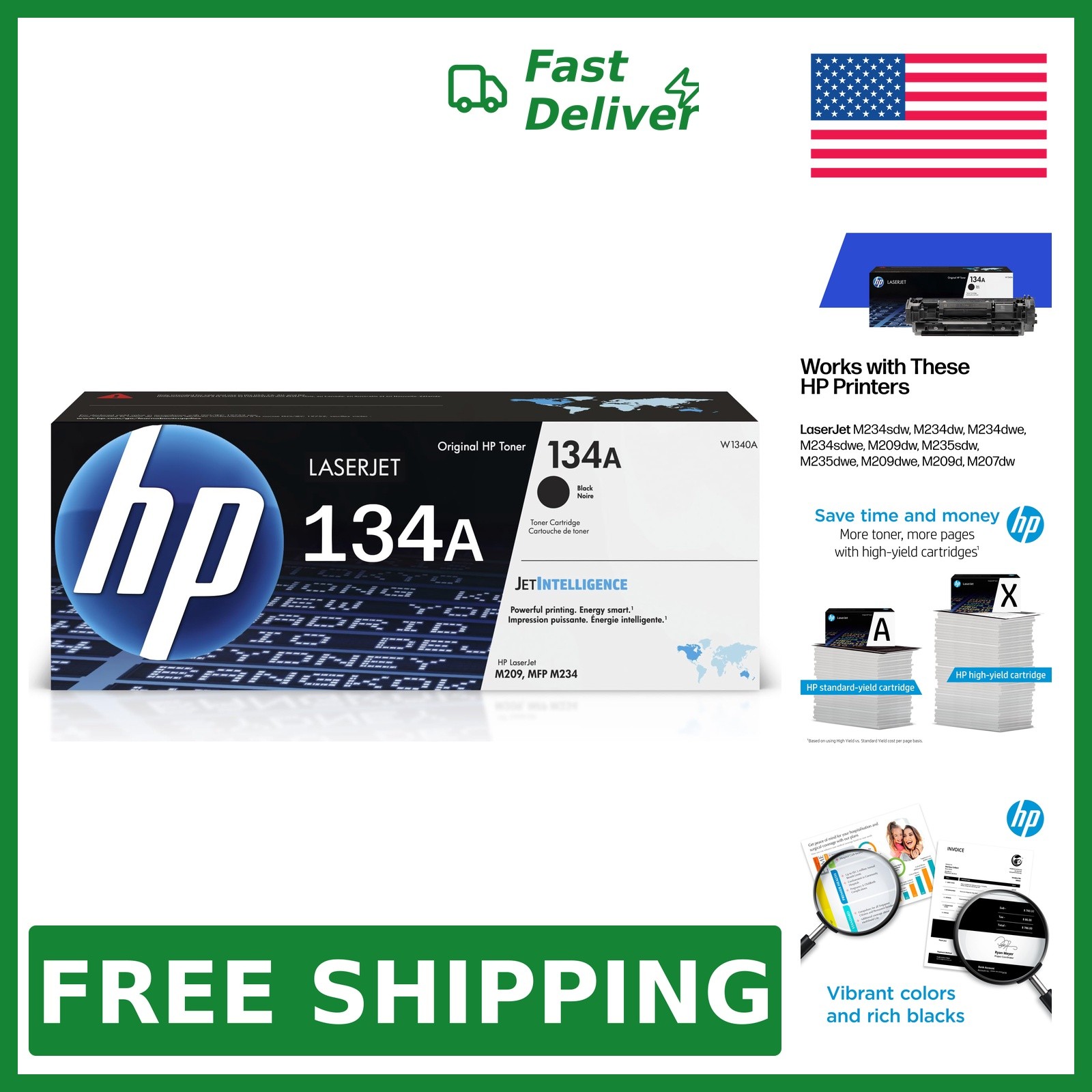 HP 134A Black Toner Cartridge W1340A