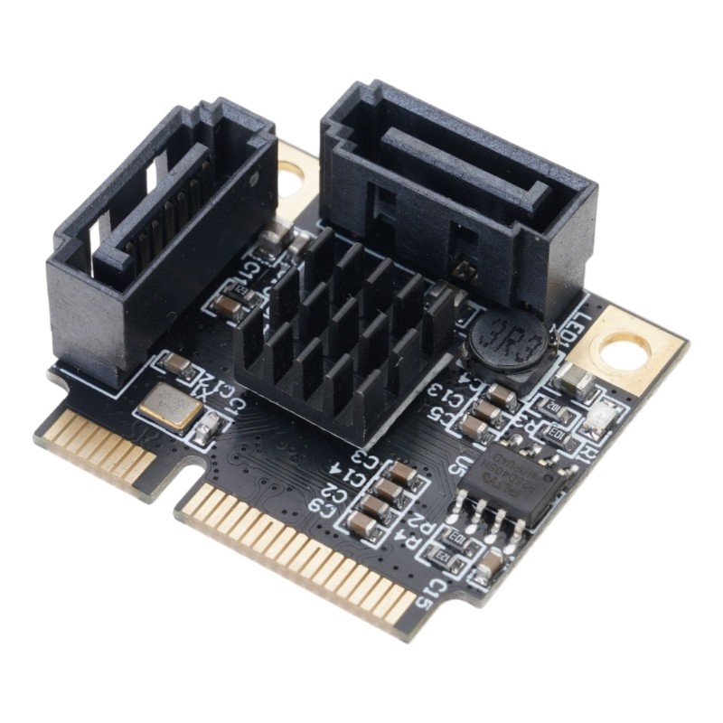 Mini PCIE Adapter to 2 Port SATA3.0 6Gbps Fast Speed Expansion Card ASM1061