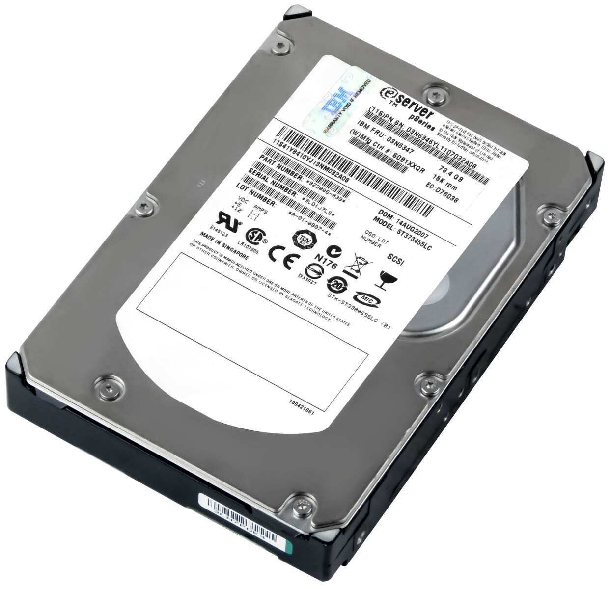HARD DRIVE IBM 03N6347 03N6346 ST373455LC 73.4GB 15K 16MB SCSI U320 3.5'' 