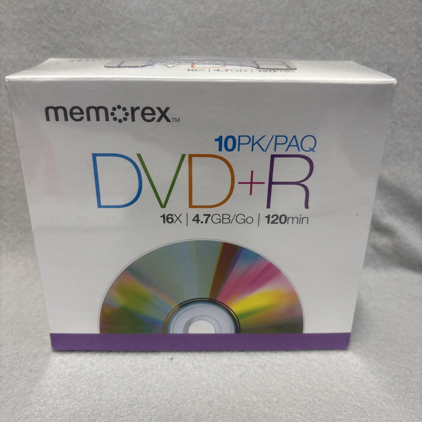 Memorex DVD-R 10 Pack 16x 4.7GB/Go 120min Brand New Factory Sealed