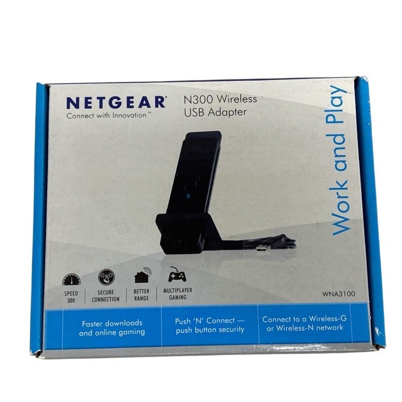 NetGear WNA3100 Wireless N-300 USB Wifi USB Adapter with Cradle (New)