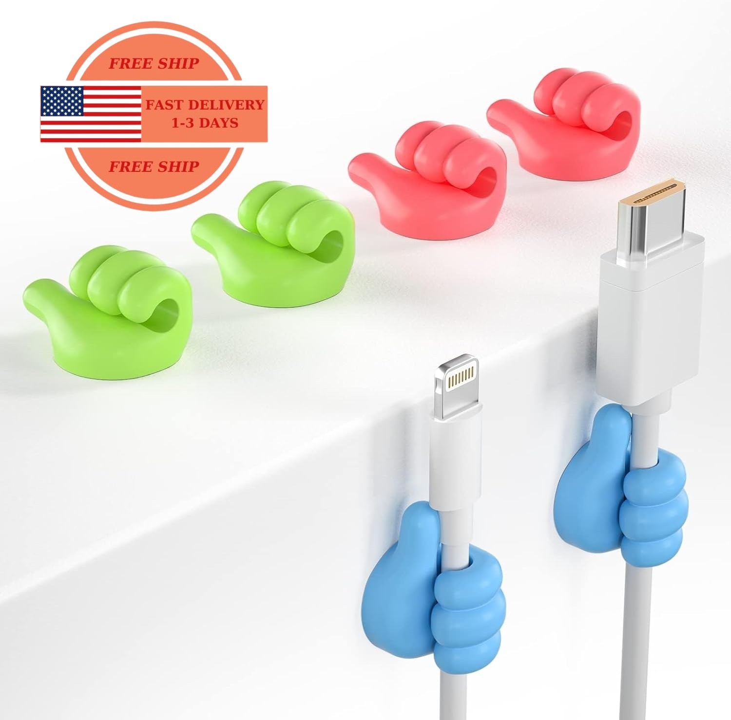 12 clips para cables, divertidos soportes para cables, ganchos de silicona para