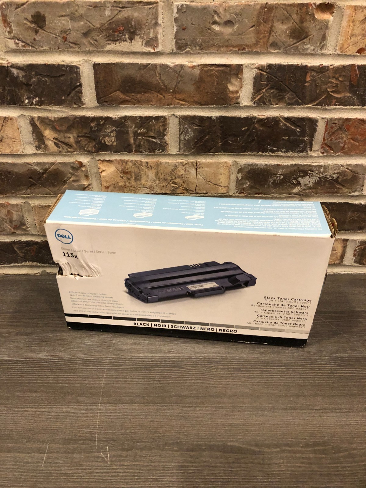 New Sealed Genuine OEM Dell 113x Black Toner Cartridge Distressed packaging