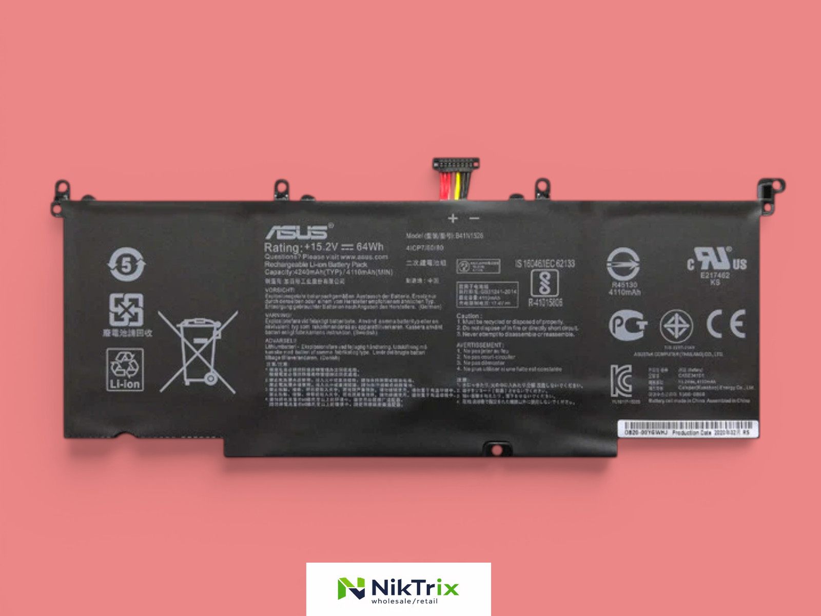 B41N1526 ASUS Battery for ASUS GL502V GL502VT-BSI7N27 15.2V 64Wh 0B200-01940000