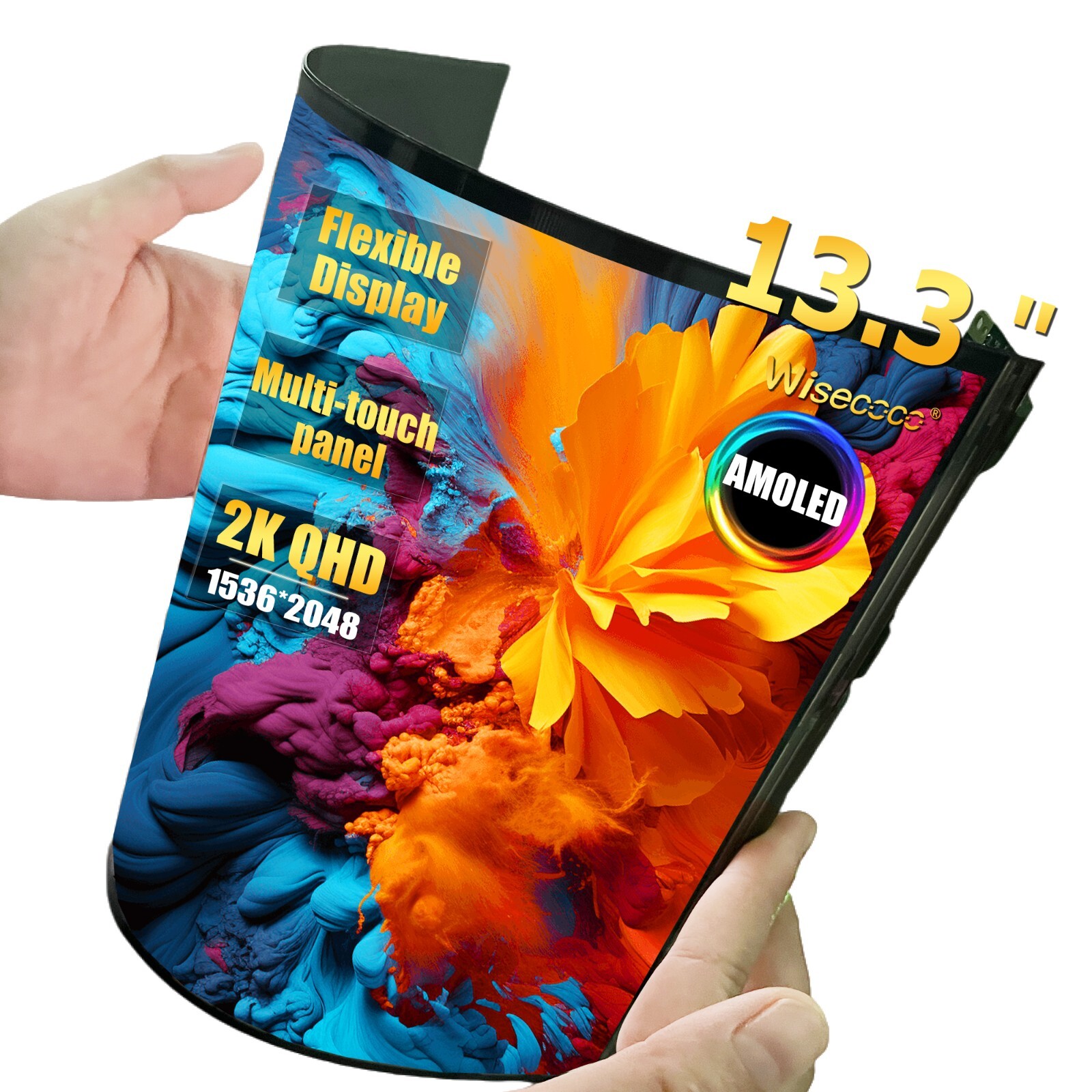 13.3 Inch OLED Touch Screen 2K IPS 2048x1536 Amoled Bendable Flexible Display