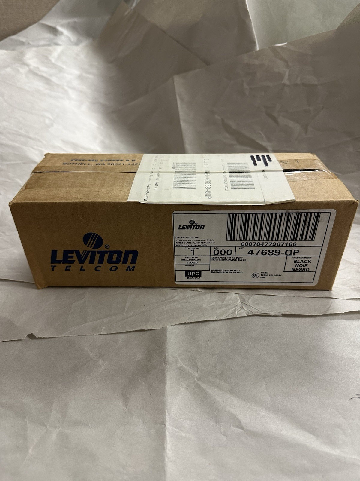 NEW Leviton 47689-QP Quickport TM 12 Port Multimedia Patch Block