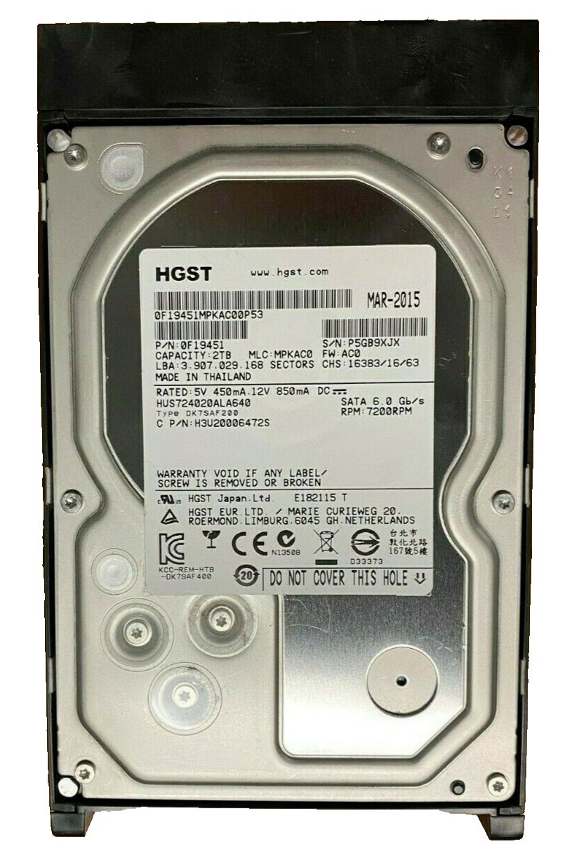 Original EMC Isilon 2TB 3.5'' SATA HDD In Tray 0F19451 Replacement Part