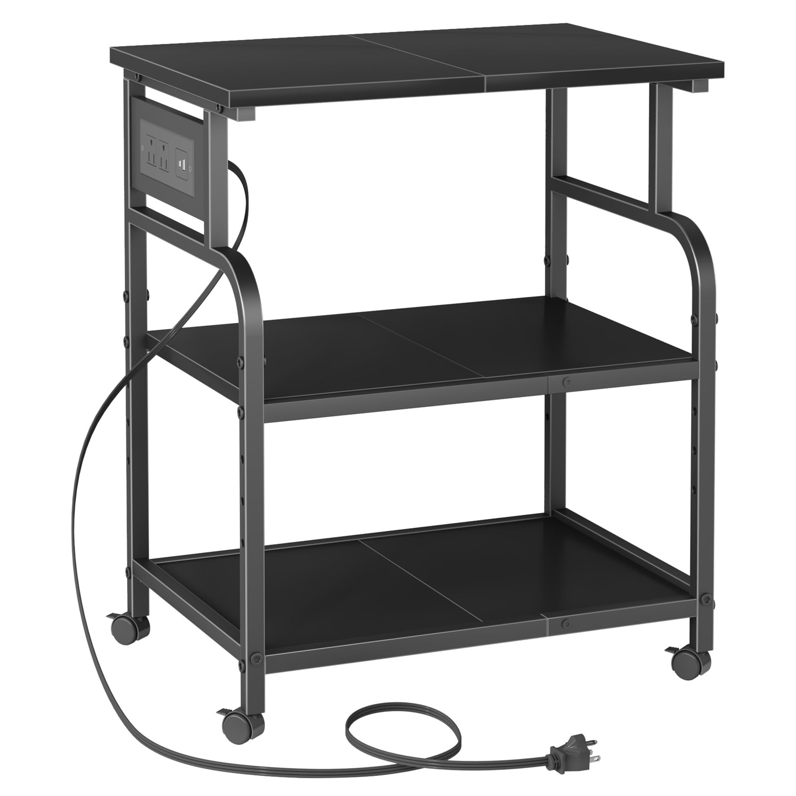 3 Tier Large Printer Stand with Power Outlet/Adjustable Shelf