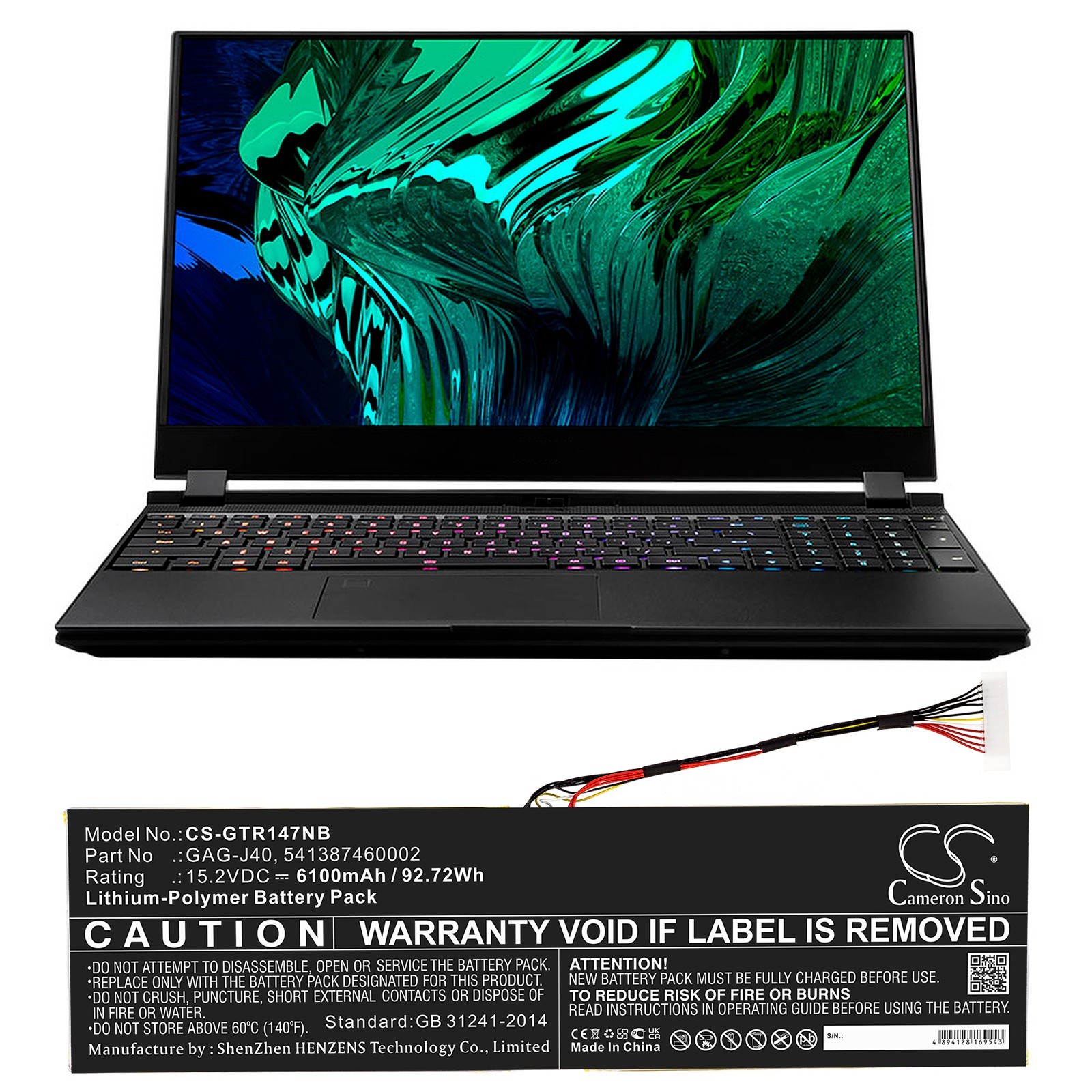 BATTERIE 6100mAh GAG-J40,541387460002 For Gigabyte Aero 14 15 Aorus 17
