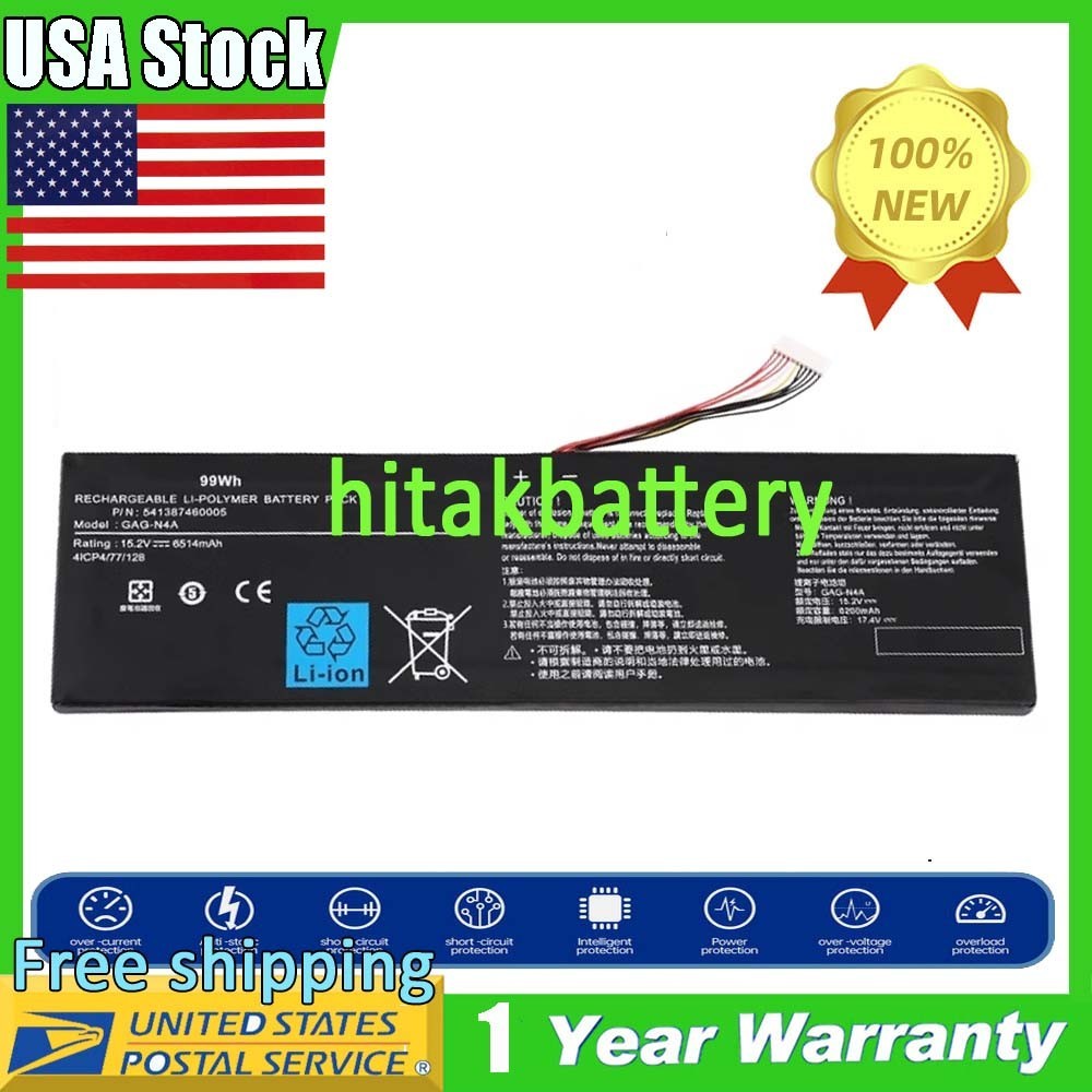 GAG-N4A Battery for Gigabyte Aero 15 OLED XD 15 RP75 16 RP86 17 HDR Series 99WH