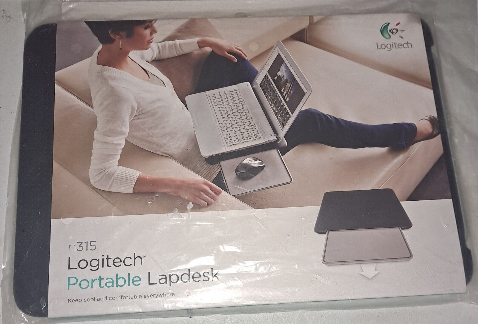 Logitech n315 Portable LapDesk with Slide Out Mouse Pad Laptop Accessory