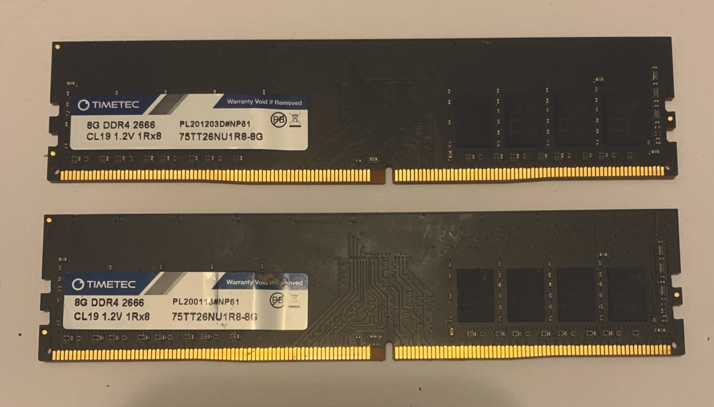 Timetec 16GB KIT(2x8GB) DDR4 2666MHz PC4-21300 Unbuffered Non-ECC 1.2V CL19 1Rx8