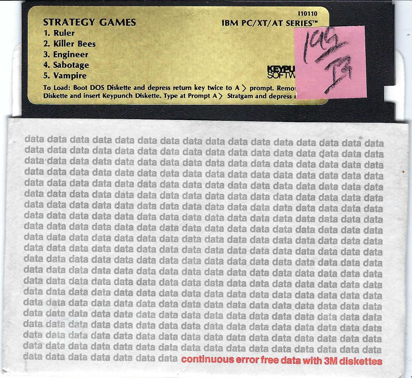 ITHistory  SOFTWARE IBM  (1980s)  STRATEGY GAMES (Keypunch)    5.25"