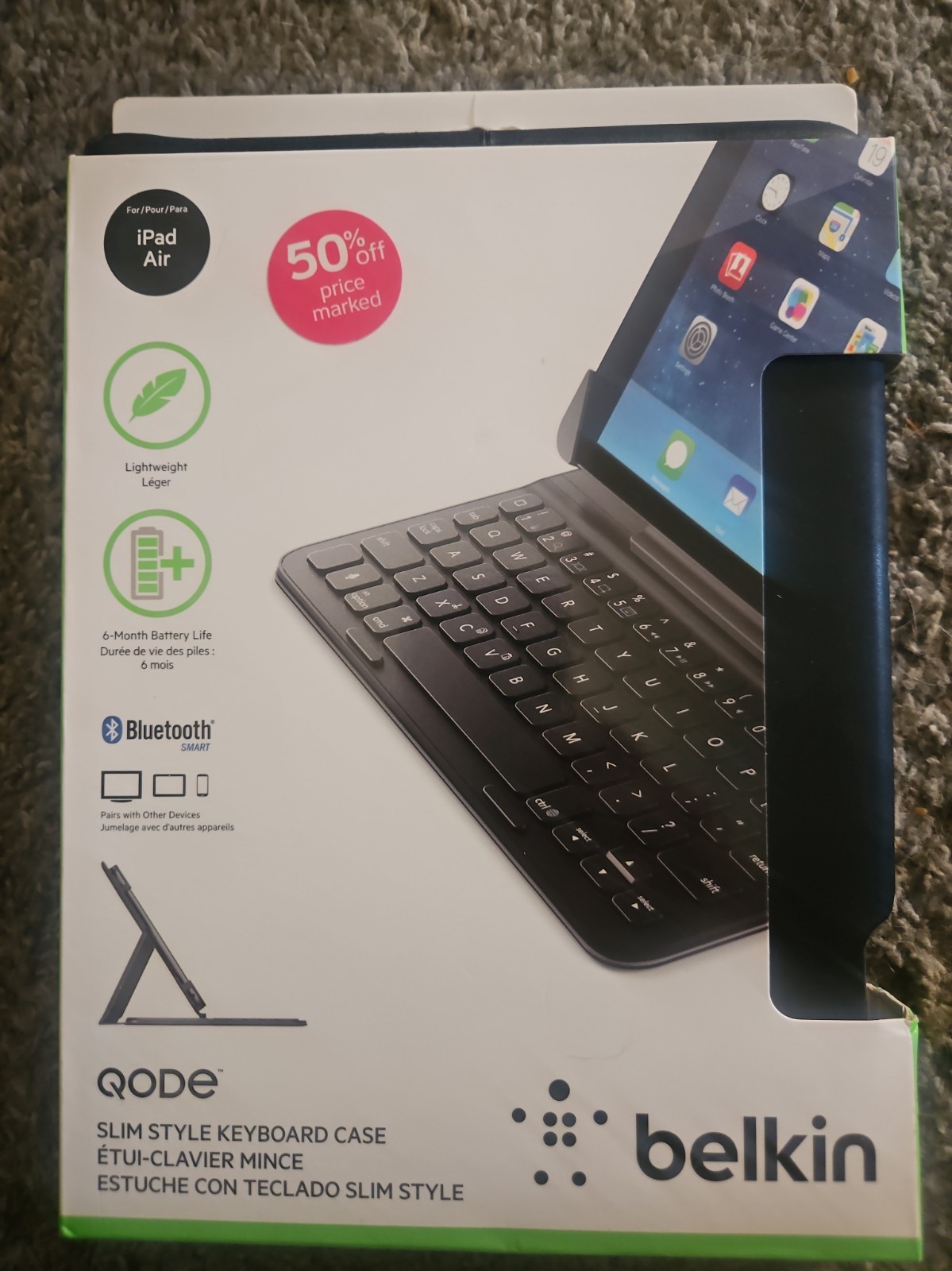 NEW BELKIN QODE  KEYBOARD CASE IPAD AIR 1ST GEN W/ BLUETOOTH  SMART